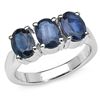 Image 1 : 3.00 CARAT BLUE SAPPHIRE .925 STERLING SILVER RING