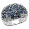 Image 1 : 2.53 CARAT BLUE & WHITE SAPPHIRE .925 STERLING SILVER RING