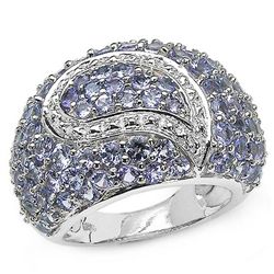 4.24 CARAT GENUINE TANZANITE .925 STERLING SILVER RING