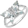 Image 1 : 1.41 CARAT GENUINE BLUE TOPAZ & DIAMOND .925 STERLING SILVER RING