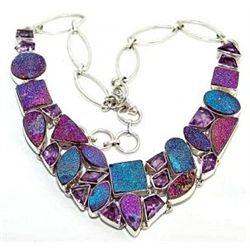 Amethyst & Titanium Drusy Necklace