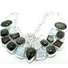 Image 1 : Onyx & Rainbow Moonstone Necklace