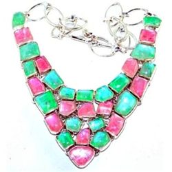 Green & Pink  Moonstone  Necklace