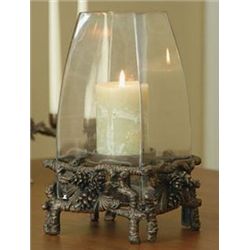 PINECONE HURRICANE CANDLE HOLDER