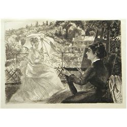 Felix Bracquemond "Le Terasse" Original Etching