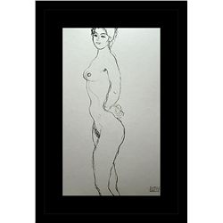 Gustav Klimt Erotic Sketch Lithograph