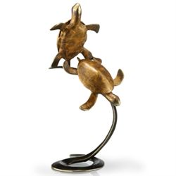 TURTLE PAIR BRONZE SCULPTURE