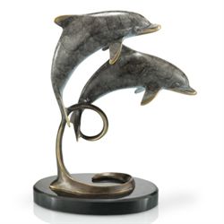 DOLPHIN PAIR BRONZE SCULPTURE