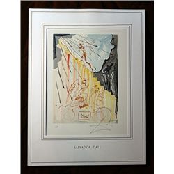 DALI HAND SIGNED ORIG. COLORED WOOD ENGRAVING - 1960