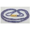Image 1 : Natural 75.36ctw Tanzanite Graduated 2 Rows Necklace