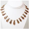 Image 1 : NATURAL BROWN QUARTZ PEAR SHAPE BEADS NECKLACE