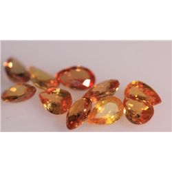 4.68 CTW LIGHT ORANGE SAPPHIRE PEARSHAPE 4X6mm