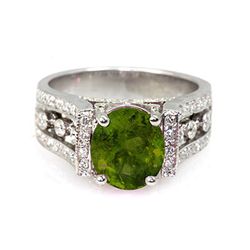Genuine 3.54 ctw Tourmaline Ring 14Kt White/Yellow Gold