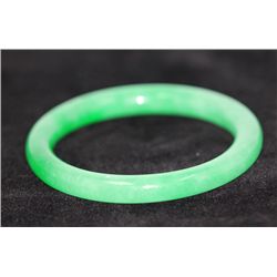 CHINESE GREEN JADE BANGLE; DIAMETER 2.2 IN