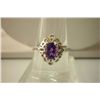 Image 1 : 16.05 ctw Amethyst with netted Ring .925 Sterling Silve