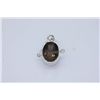 NATURAL 21.55 CTW SMOKY TOPAZ OVAL CUT PENDANT .925 STE