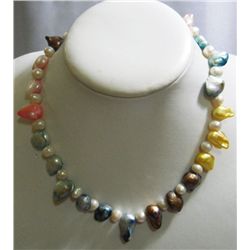 300CTW PHILIPPINE BIWA PEARL AND MULTICOLOR KISHI PEARL