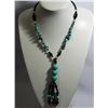 BEADED 311.00CTW BLUE TURQUOISE AND BLACK ONEX LONG STR