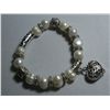 Image 1 : 150CTW PHILIPPINE WHITE BLACK PEARL HEART SILVER BRACEL
