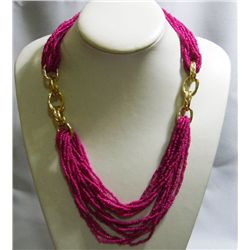450CTW FASHIONISTA 18INCH LONG FUSHIA BEADED CHAINED NE