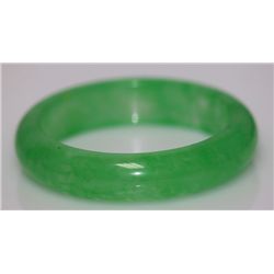 CHINESE GREEN JADE BANGLE; DIAMETER 2.5 IN