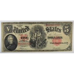 1907 $5 US NOTE "WOOD CHOPPER"