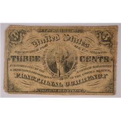 1863 THREE CENT FRACTIONAL NOTE