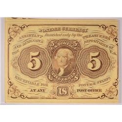 1862 FIVE CENT POSTAGE CURRENCY CU