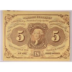 1862 FIVE CENT POSTAGE CURRENCY CU