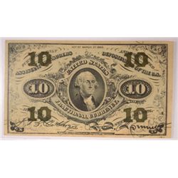 1863 TEN CENT FRACTIONAL NOTE AU