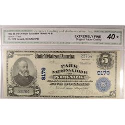 1902 $5 NATIONAL NEWARK, OH #9179 CGA 40