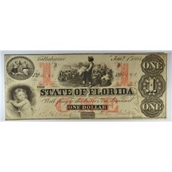 1864 $1 STATE OF FLORIDA, TALLAHASSEE, FL VF