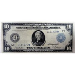 FR 922 "STAR" 1914 FRN STAR NOTE XF+ VERY NICE, RARE!