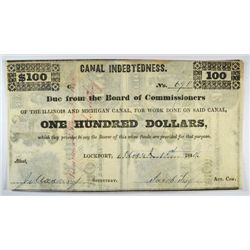 1844 $100 CANAL INDEBTEDNESS