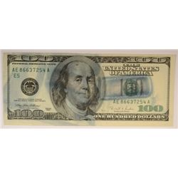 1996 $100 FDR NOTE MINT ERROR INK