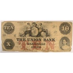 1854 $10 UNION BANK NOTE