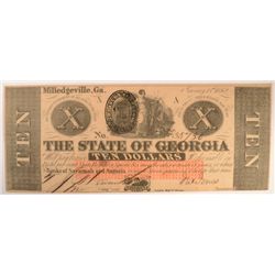 1862 $10 STATE OF GEORGIA NOTE