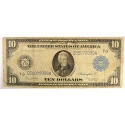 1914 $10 FEDERAL RESERVE NOTE FINE