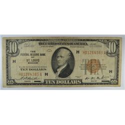 1929 $10 NATIONAL ST. LOUIS, MO