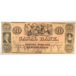 18-- $20 CANAL BANK NOTE