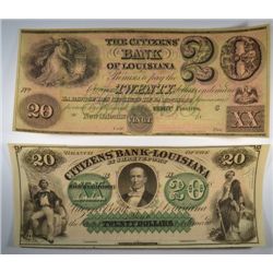 18-- $20 CITIZENS BANK OF LOUISIANA NOTE & 18-- $20 CITIZENS BANK OF LOUISIANA