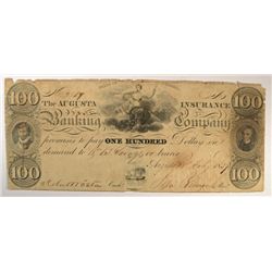 1837 $100 AUGUSTA INSURANCE & BANKING CO NOTE