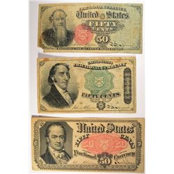 1866, 1873, 1875 FIFTY CENT FRACTIONAL NOTES