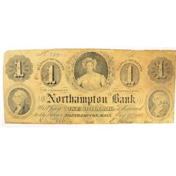 1863 $1 NORTH HAMPTON BANK NOTE FINE