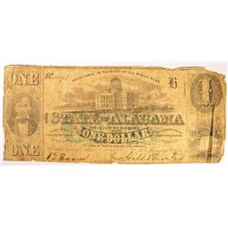 1863 $1 STATE OF ALABAMA NOTE VG