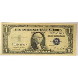 1935 E $1 SILVER CERTIFICATE MINT ERROR "OFF SET PRINTING"