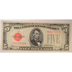 1928 E $5 US NOTE GEM CU