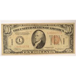 1934 $10 FEDERAL RESERVE NOTE "HAWAII"