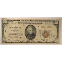 1929 $20 NATIONAL RICHMOND, VA