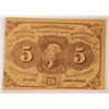 Image 1 : 1862 FIVE CENT US POSTAGE CURRENCY NOTE